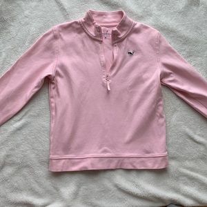 lightweight spring/summer Vineyard Vines quarter-zip, pale pink Med 10-12